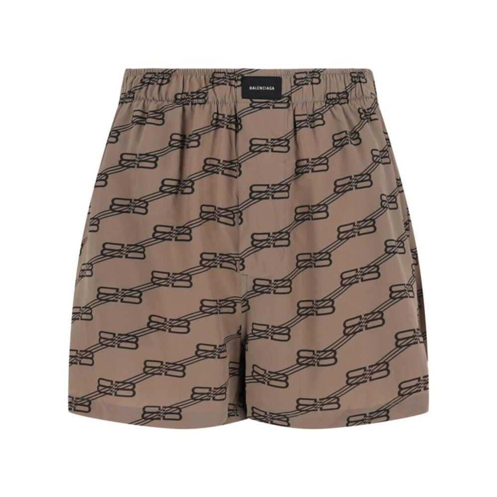 Balenciaga BB Monogram Pajama Shorts Two Tone Womens